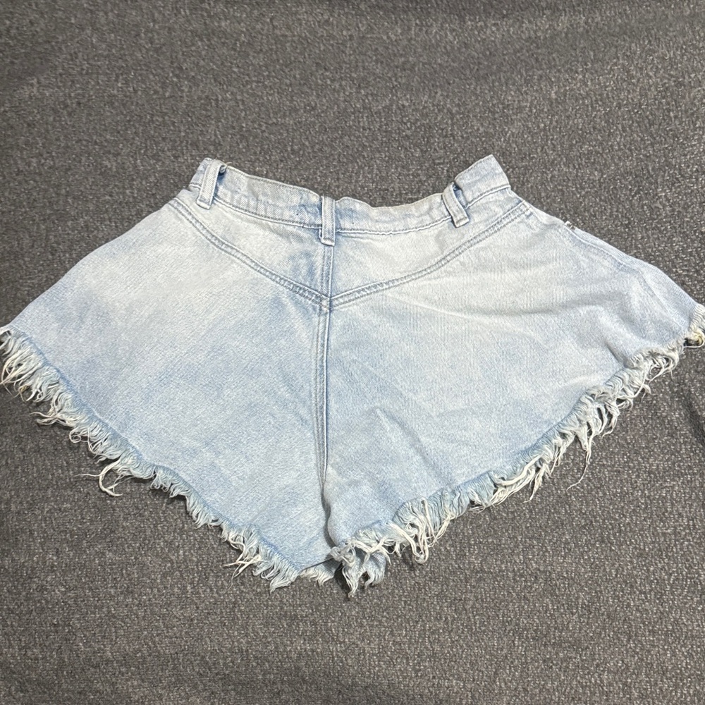 We The Free Distressed Light Blue Denim Shorts - Picture 2 of 5